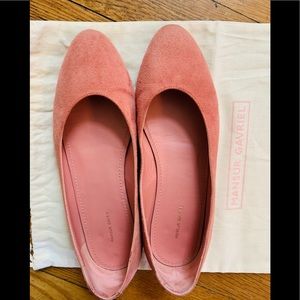 Mansur Gavriel Pink Suede Ballerina Flats 36